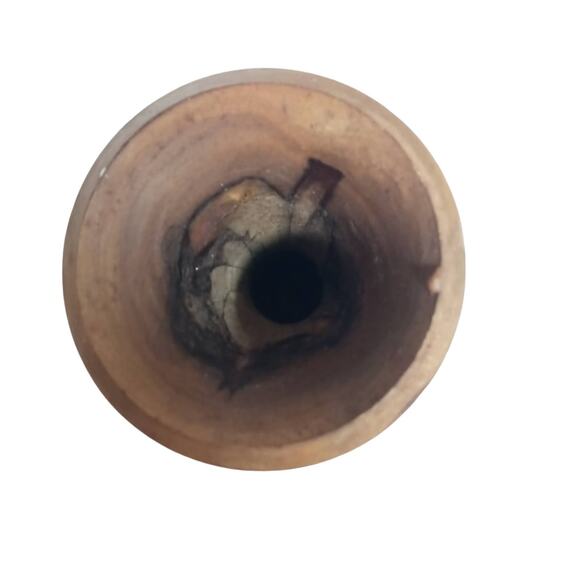 Olive Wood Vase Handcrafted Bethlehem 1960s Tilted 6" Vintage Decor 🌿 - Picture 9 of 10